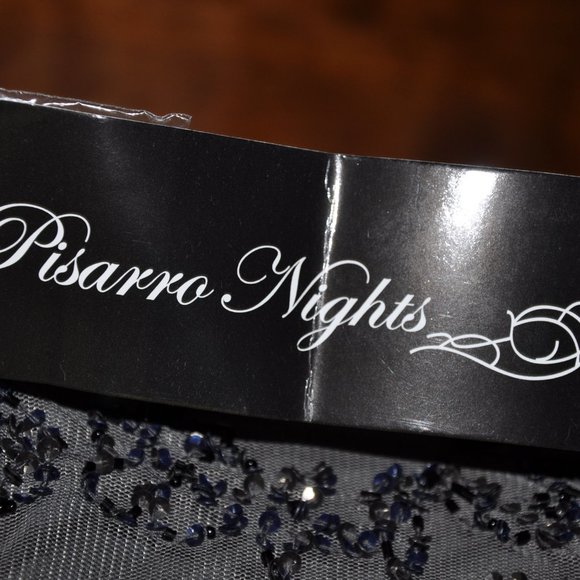 Pissaro Nights Gray/Black Sleeveless Sapphire Sequin Beaded Gatsby Flapper Gown - Picture 7 of 10